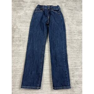 Gap Jeans Boys 10 Regular Blue Straight Leg Flannel Lined Plaid Elastic Waist